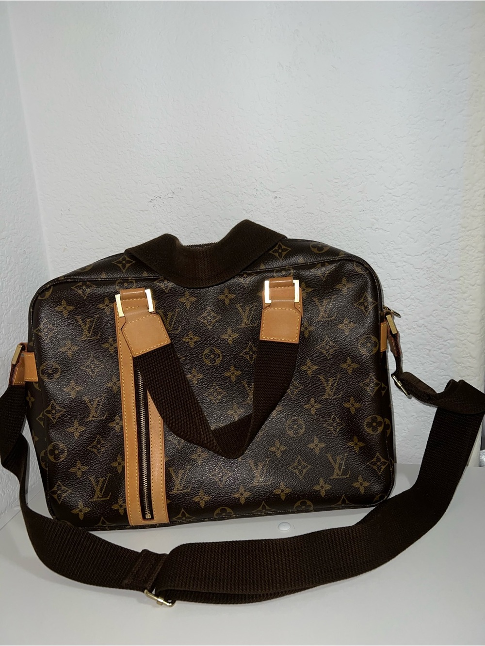 Louis Vuitton Brown Monogram Messenger with Tan Accents